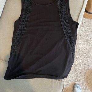 Banana Republic Black Tank Top with Lace Accents